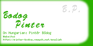 bodog pinter business card